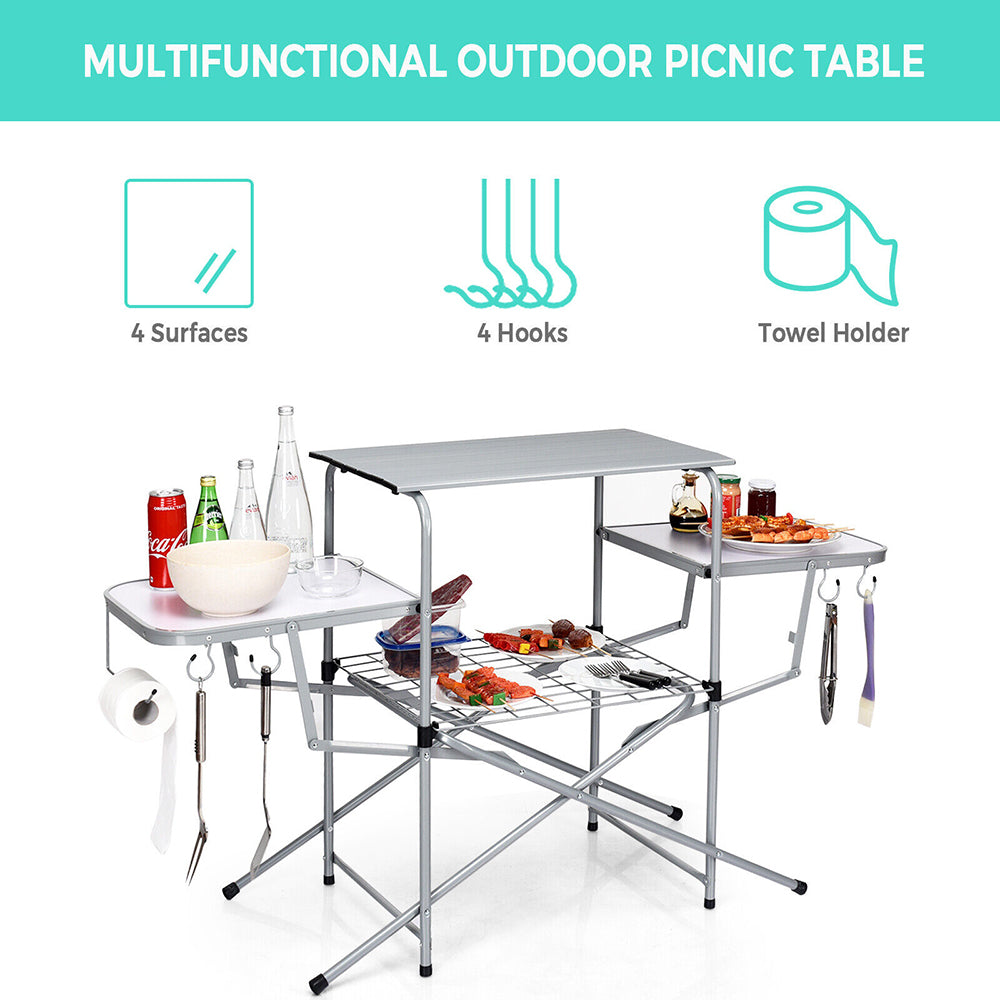 Foldable Camping Table/Grilling Stand Folding BBQ Table