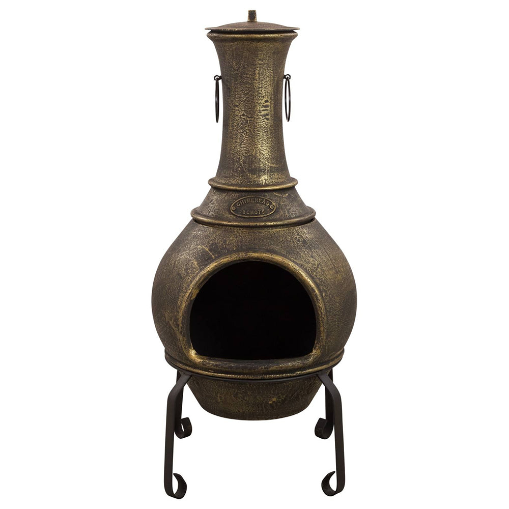 Revere Giant Chiminea - Black or Bronze Cast Iron