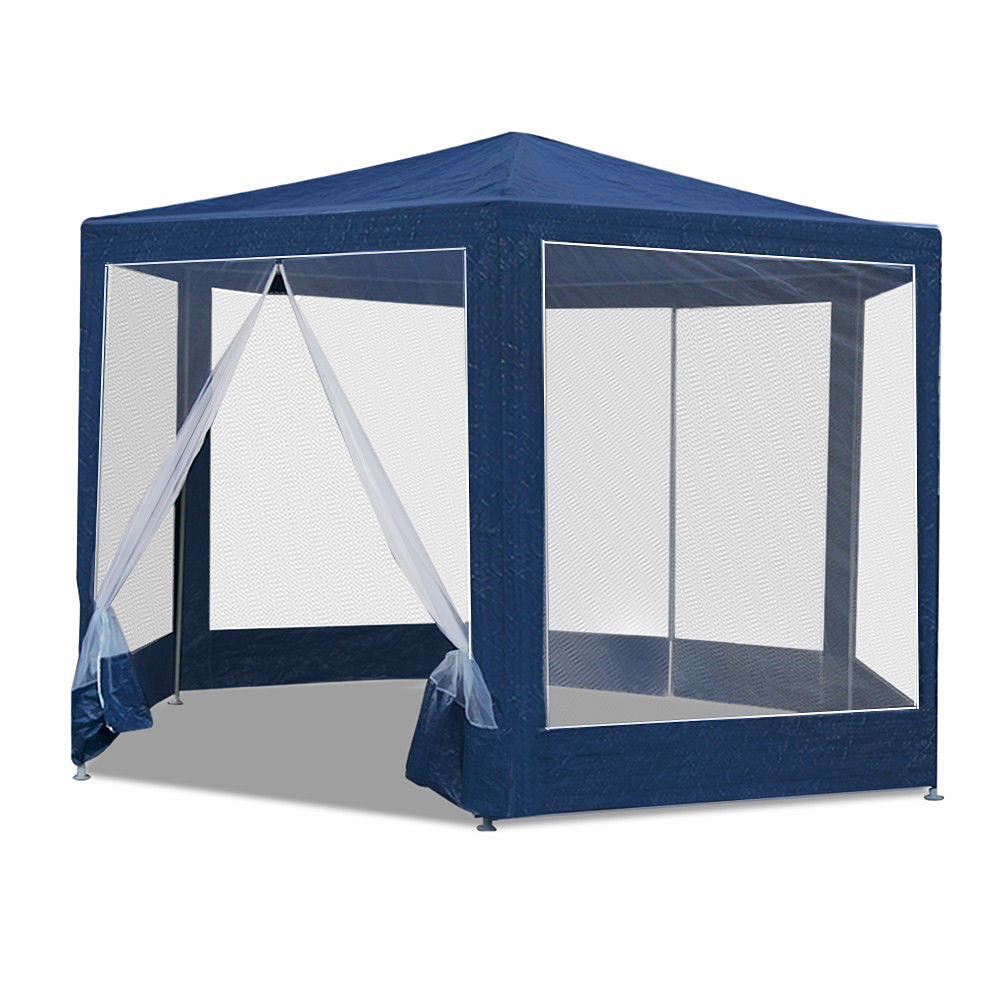 Sylvana 6-Sides Netted Gazebo -  Navy Colour - Deluxe Home Delight