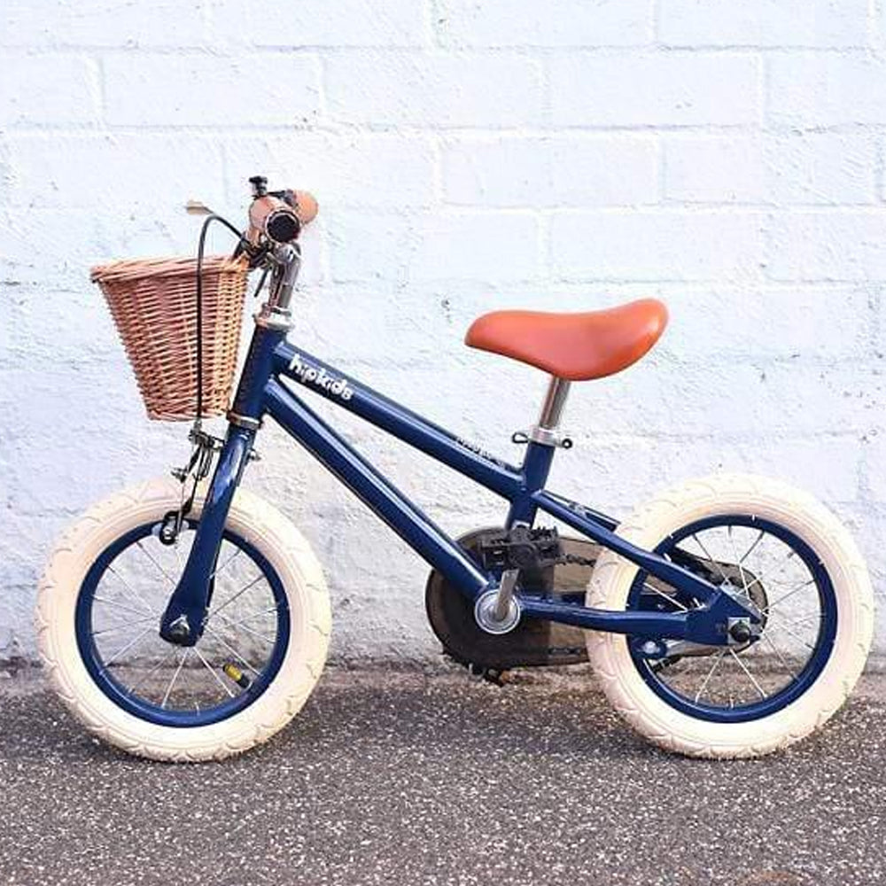 Classic Kids Steel Bike with Wicker Basket - 4 cols