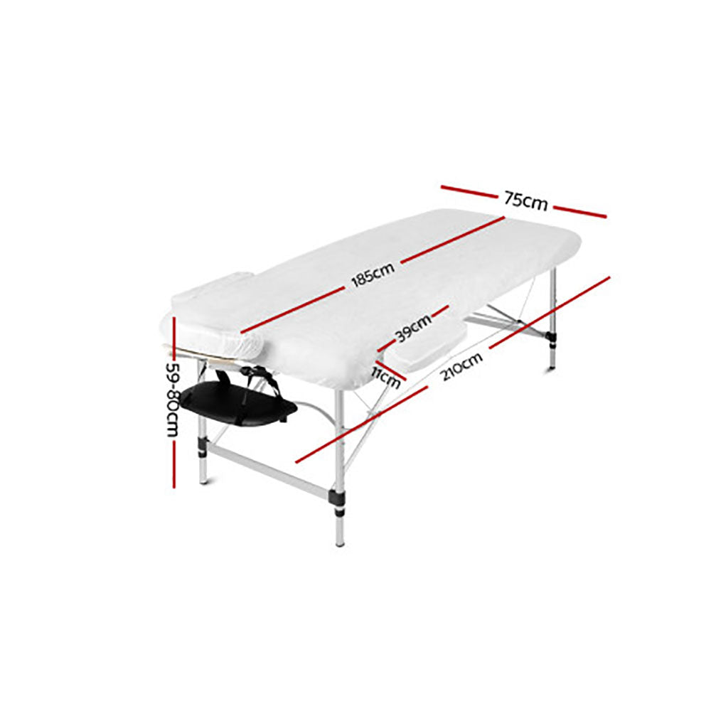 Portable Aluminium Massage Table - 3 Fold, 8 Height Adjustments up to 250kg