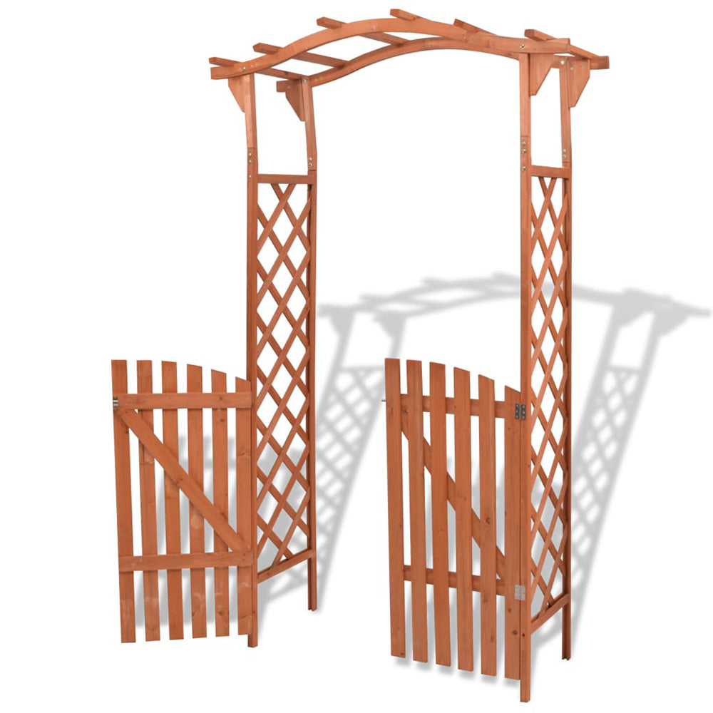 Lila Wooden Garden Arch with Gate - 120x60x205 cm