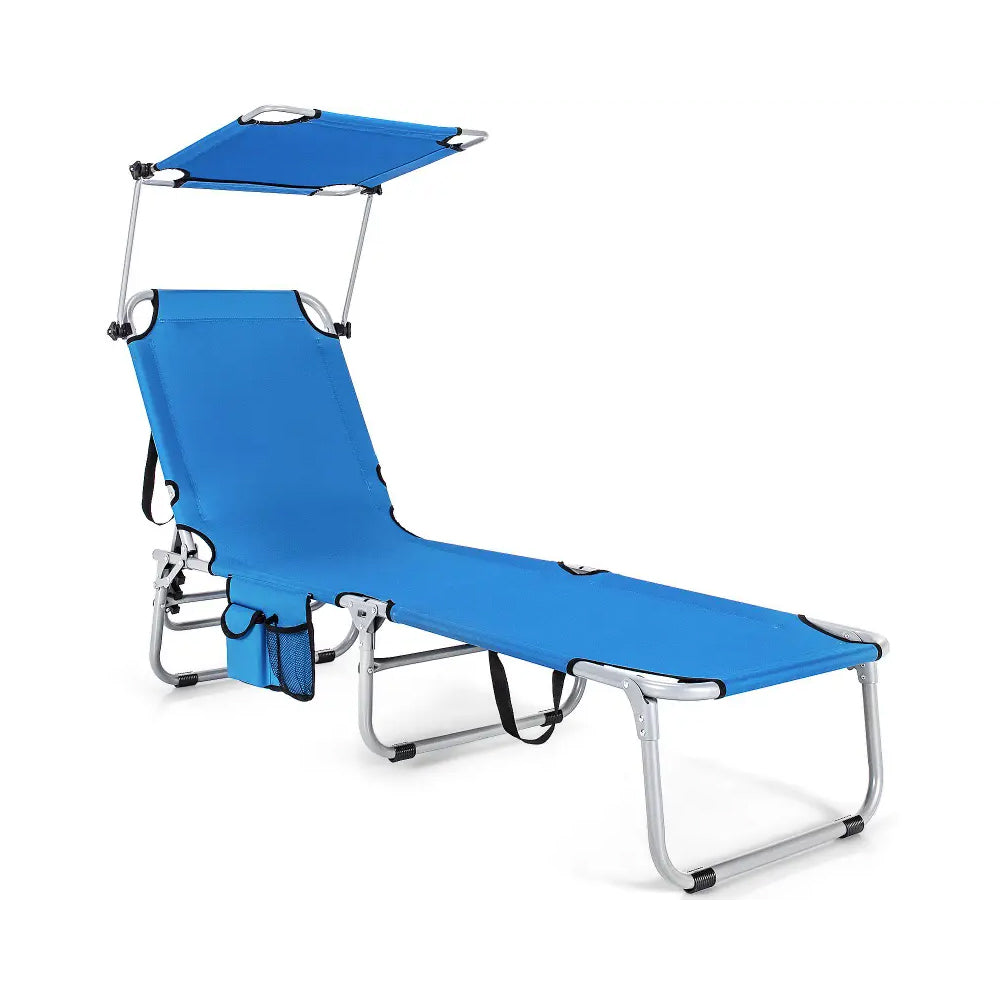 SunRay Folding Sunbed w/Adjustable Canopy & Storage Pocket