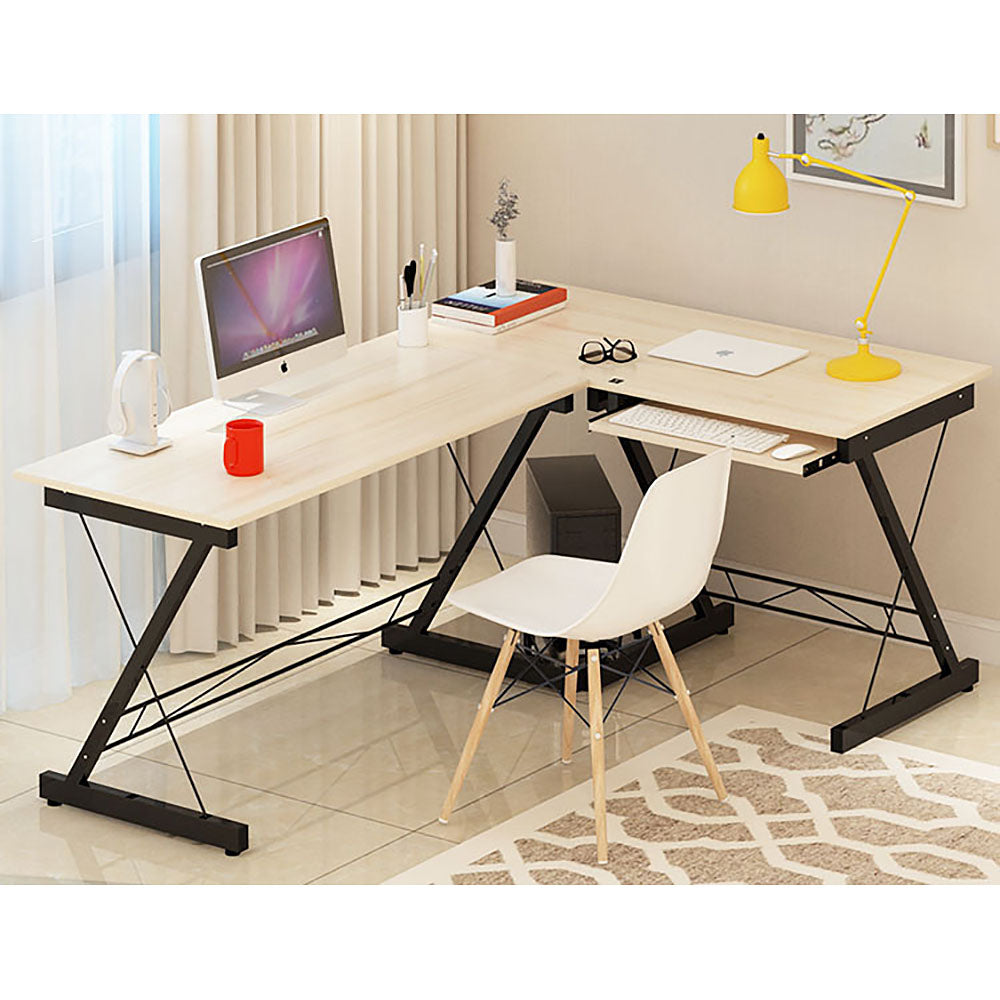 Freedom Corner Computer Desk - Double Workstation - 3 Cols - Deluxe Home Delight