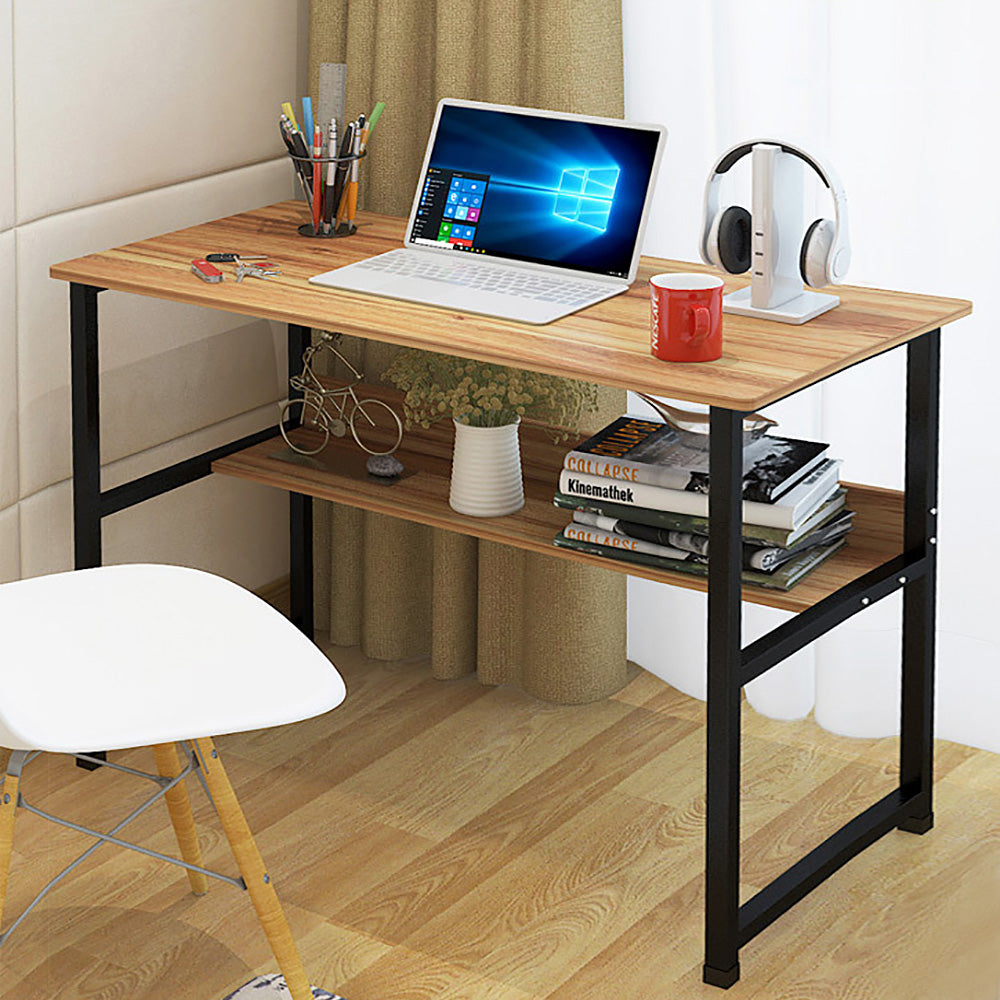 Supreme Wood & Metal Computer Desk with Shelf