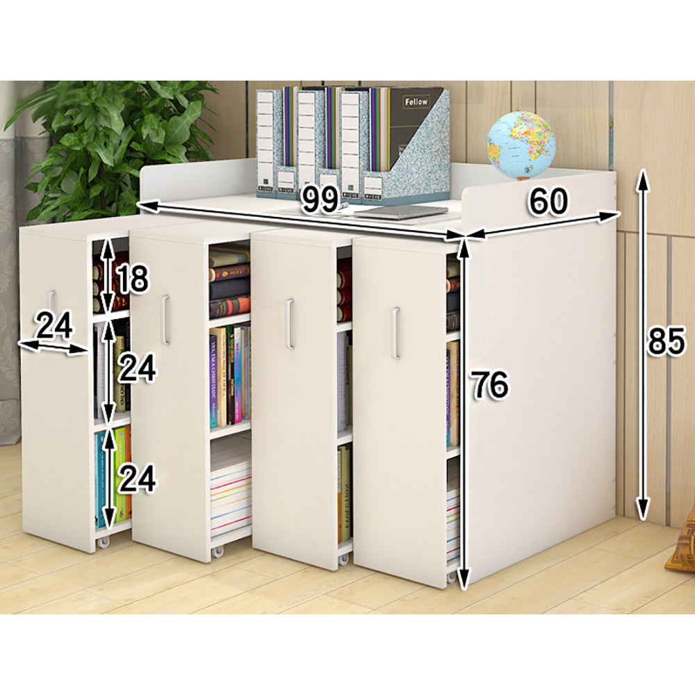 Vivida Vertical Cabinet/Filing-Shelving System 4-Drawers in Natural Oak or White - Deluxe Home Delight