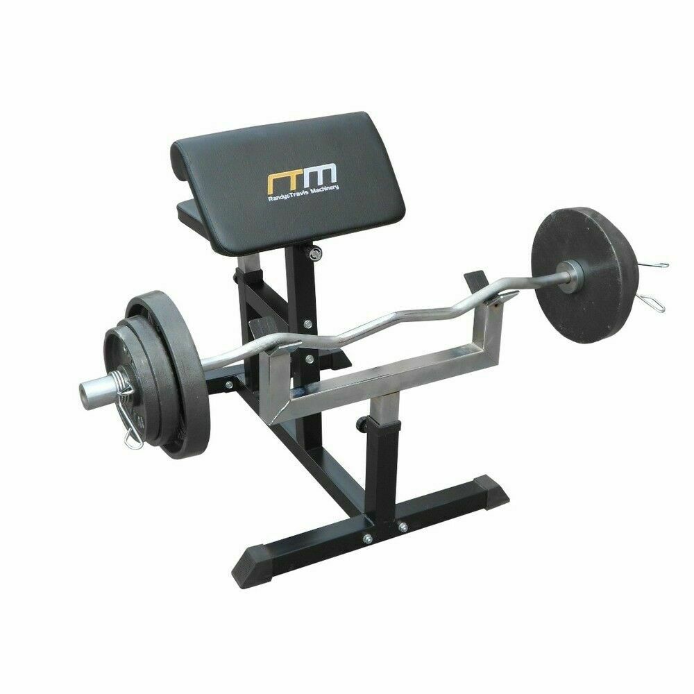 Preacher Curl Bench Weights - Arm Muscle-Building Seated Bench - Deluxe Home Delight