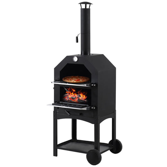 Zesta 3-In-1 Portable Charcoal BBQ Grill, Pizza Oven & Smoker