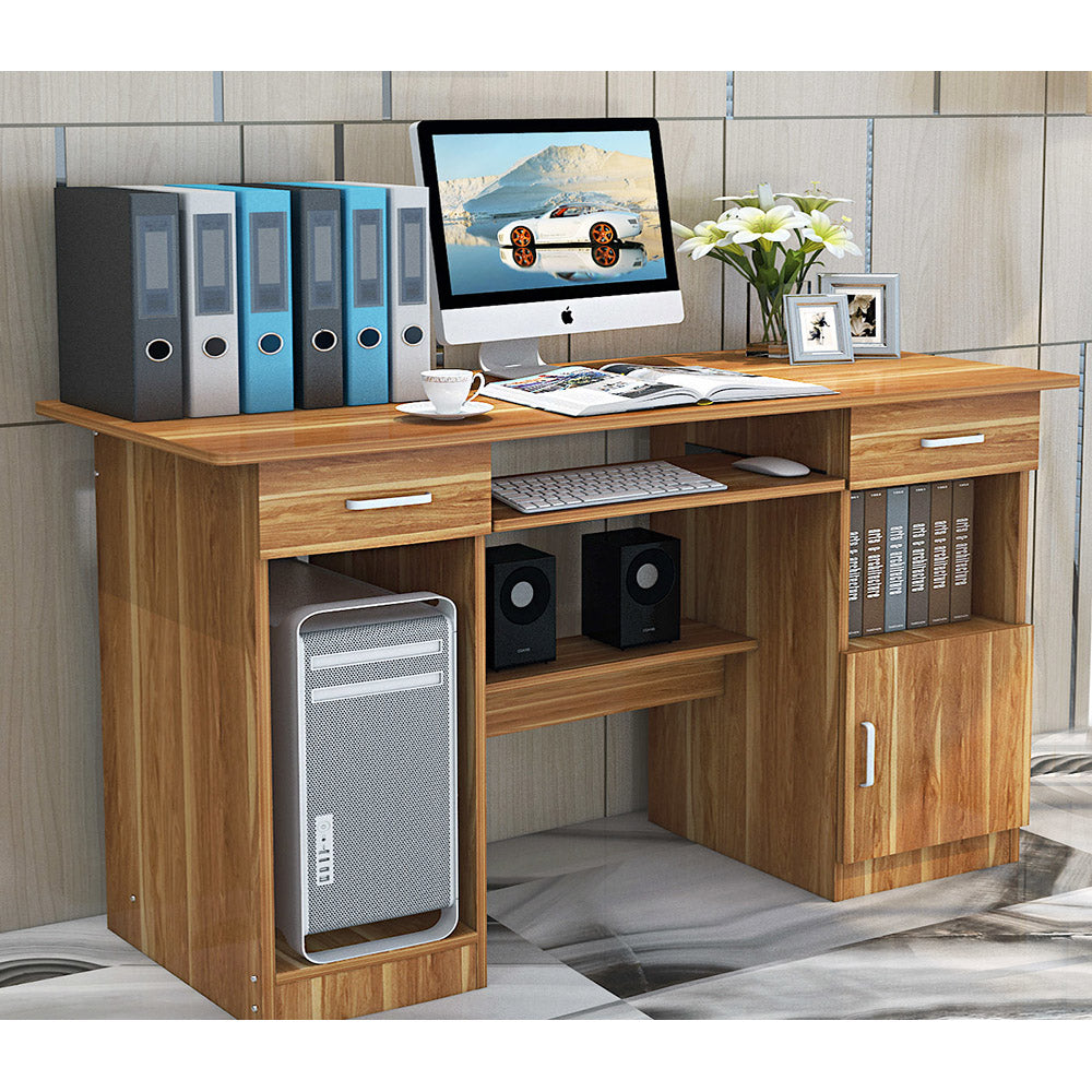 Achieve Executive Office Computer Desk w/Drawers, Cabinet, Shelves. 2 Cols