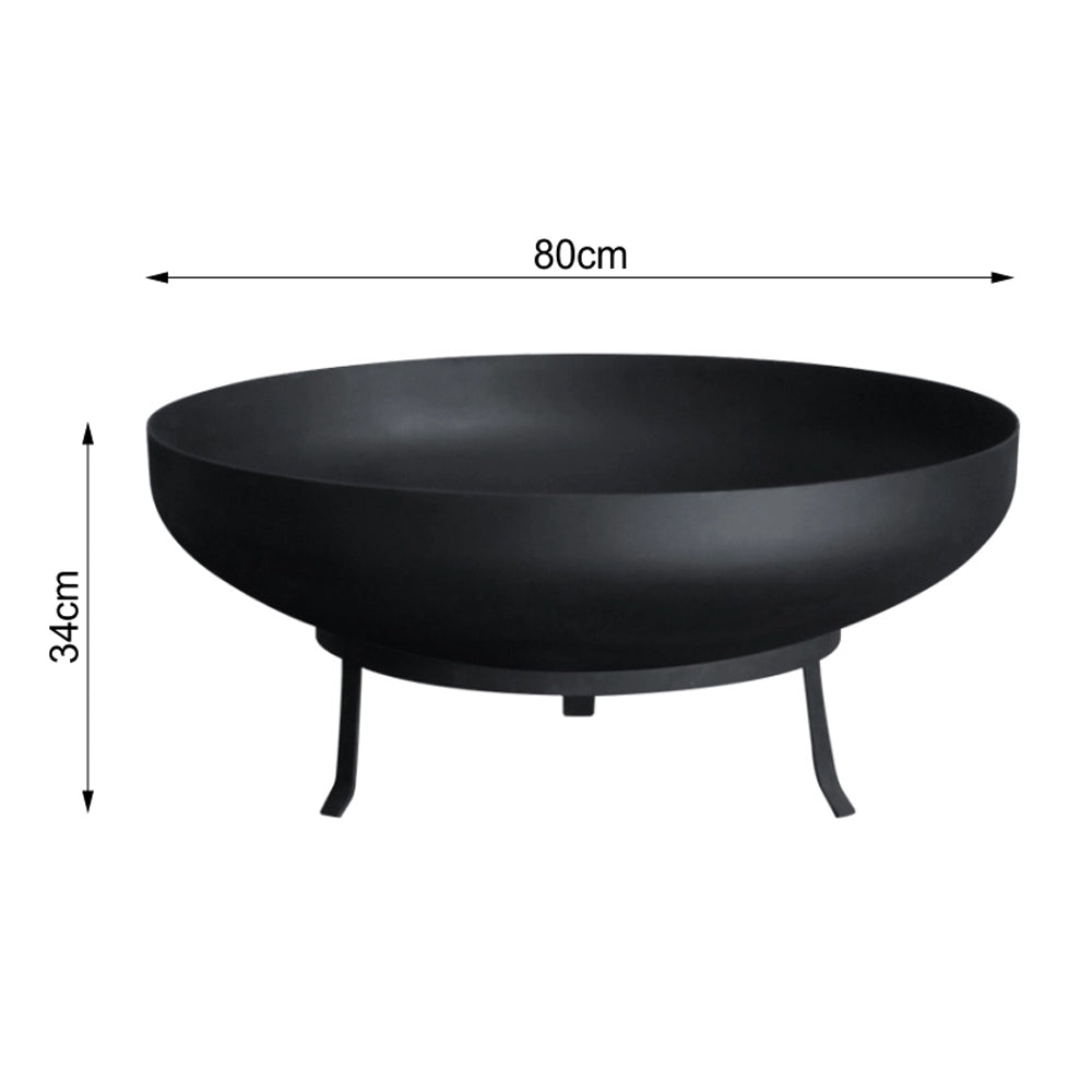 Tarapaca Black Firepit - 80cm diameter, 3.25mm Steel