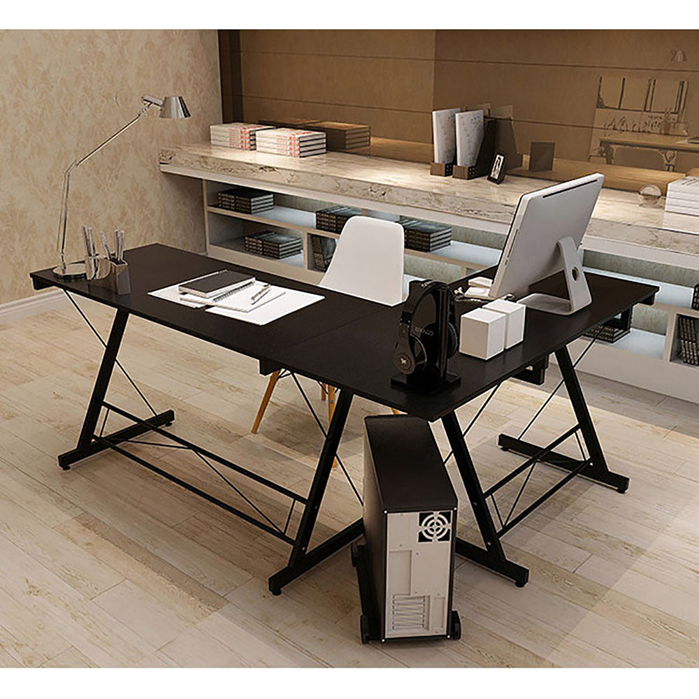 Freedom Corner Computer Desk - Double Workstation - 3 Cols - Deluxe Home Delight