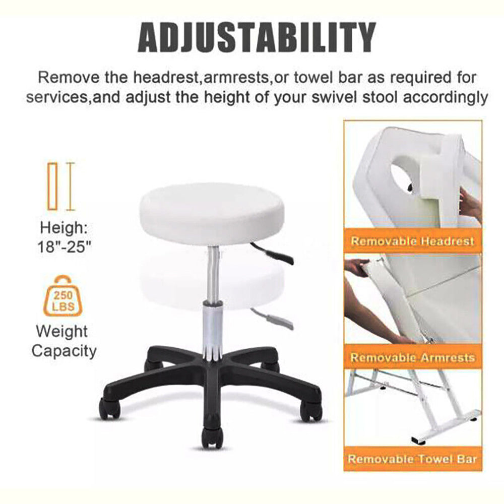 Massage Table/Beauty Bed w/Chair - 3 Fold w/Stool