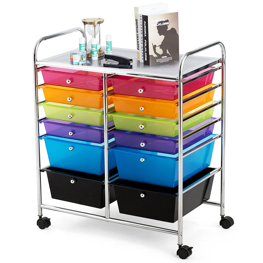 Rolling Storage Cart/Trolley Home & Office  w/ Wheels - 15 Drawers