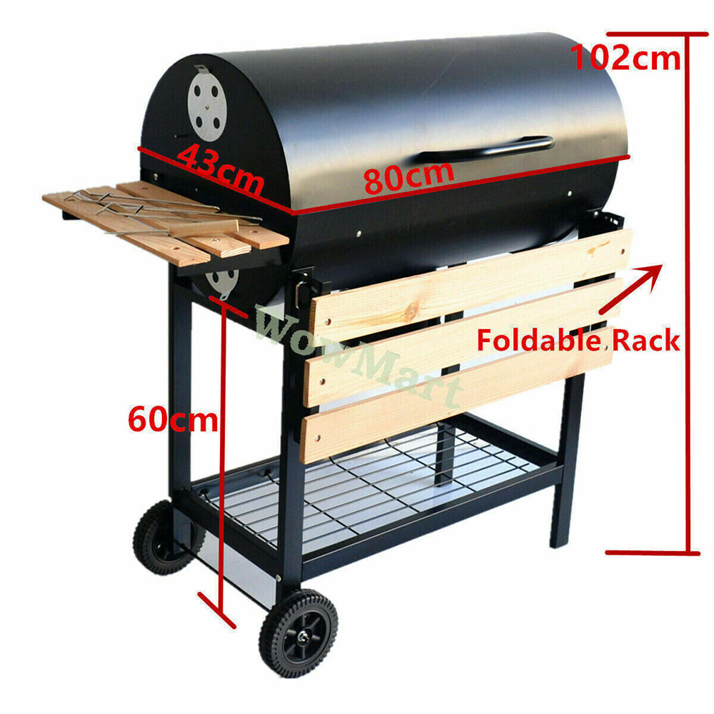 Amigo Chrome-Plated Big Charcoal BBQ w/Hood - 110 X 72 X 102cm