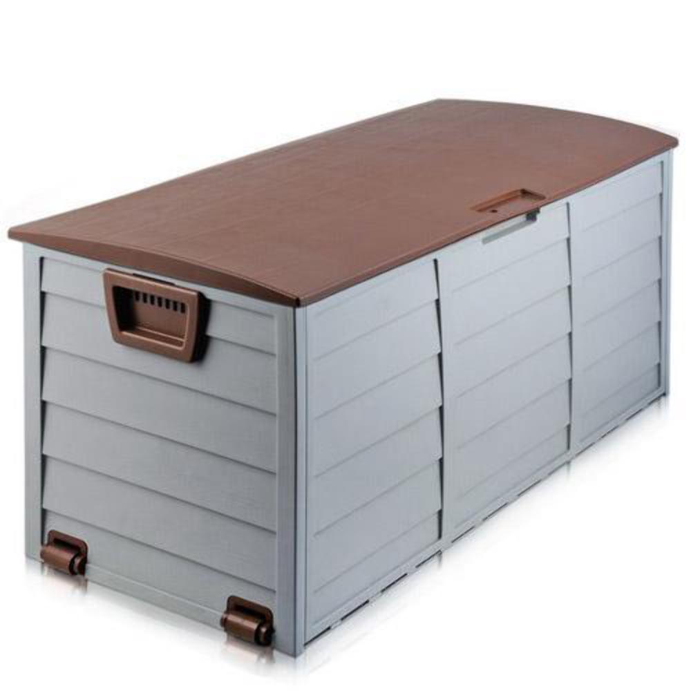 Storage Deck Box on Wheels for Outdoor Patio & Garden - Large 290L - Deluxe Home Delight