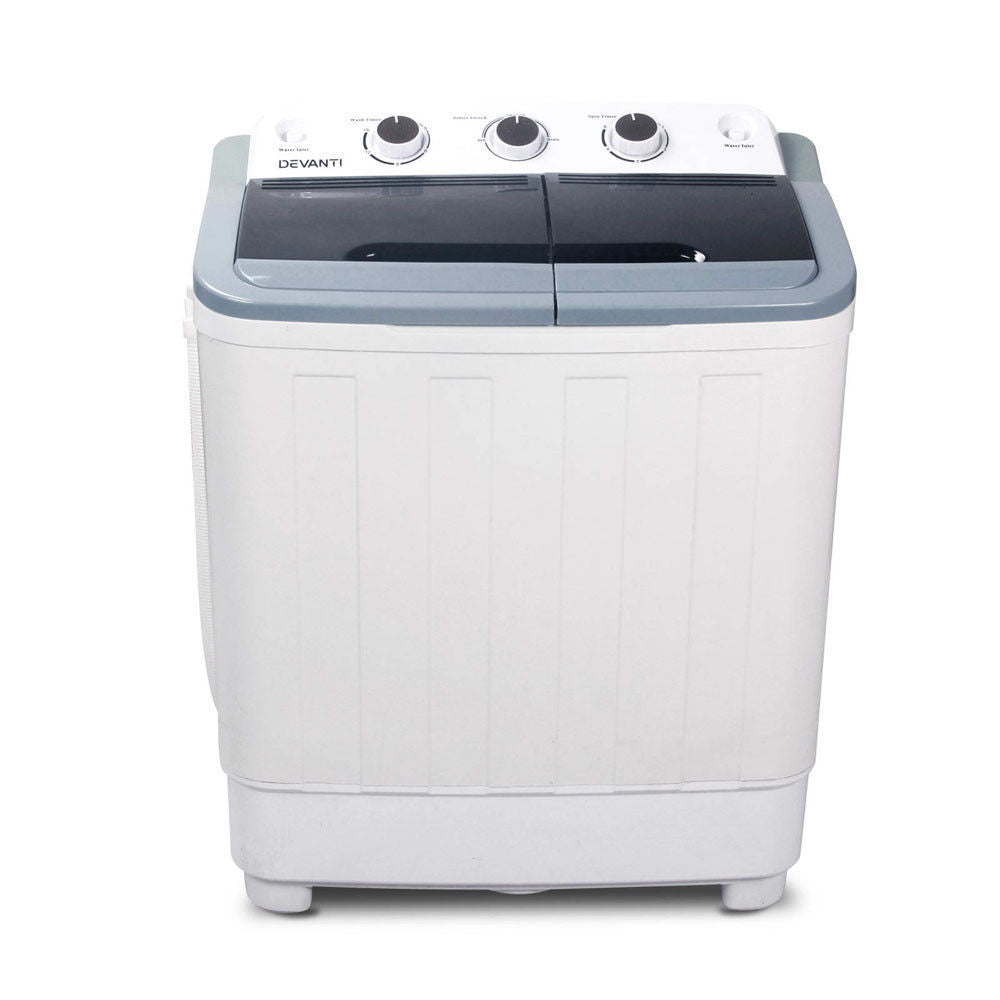 OOS 5KG Mini Portable Twin Tub Washing Machine - White - Deluxe Home Delight