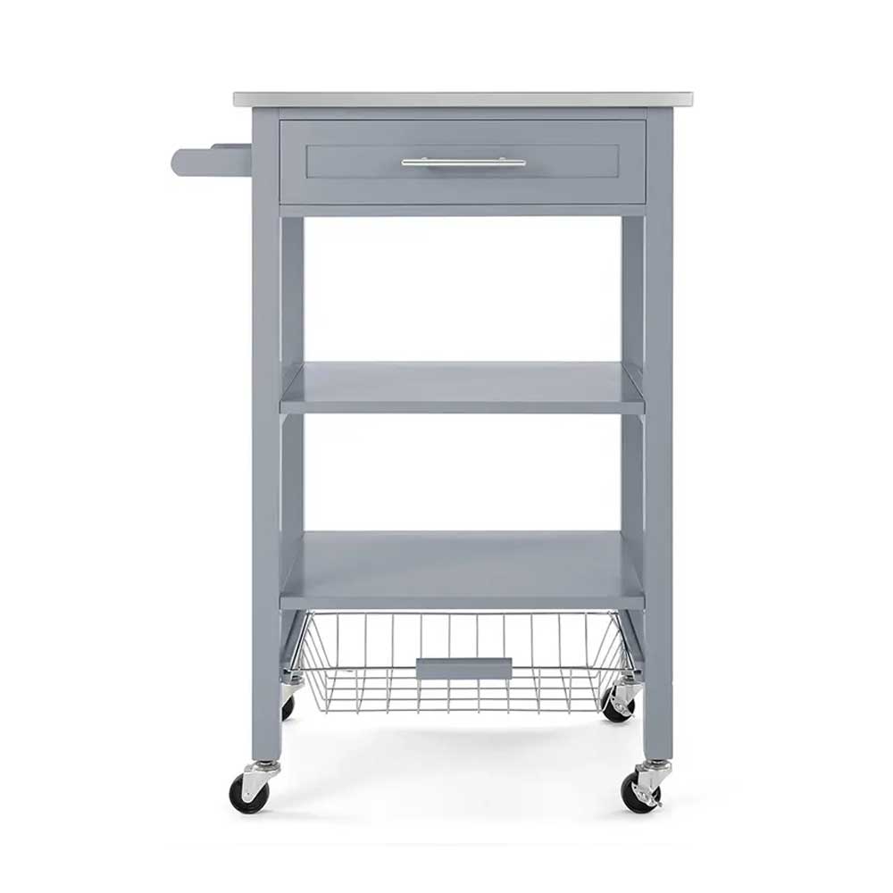 Fidelia Stainless Steel Kitchen Trolley - White or Grey