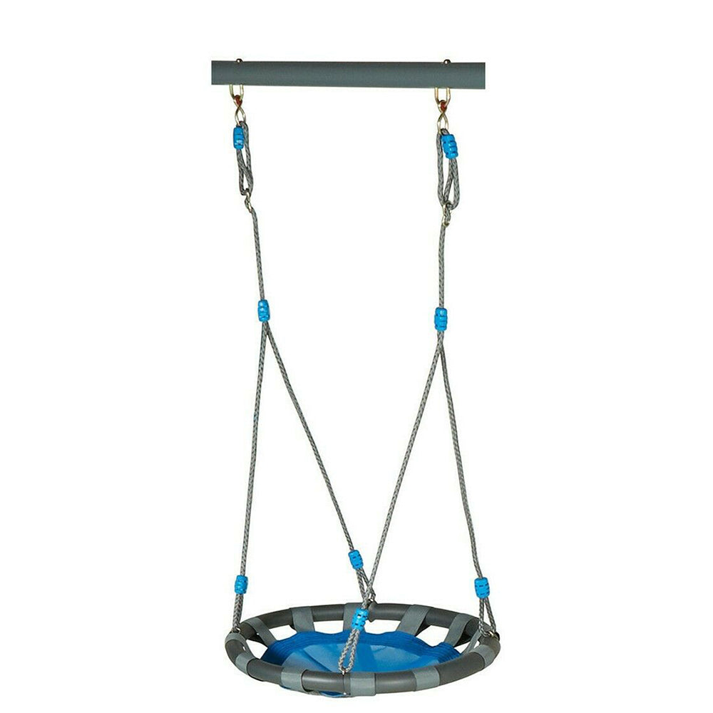 8 Station Swing Set w/Baskeball Hoop, Mini Trampoline, Soccer Goal, Slide and Ladder Climb