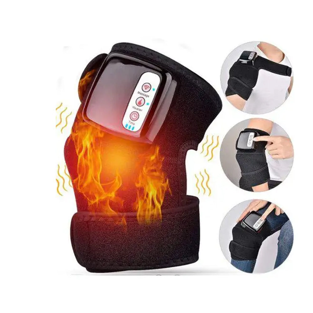 Cordless Rechargeable Knee Massager for Pain Relief - Heated and Vibration