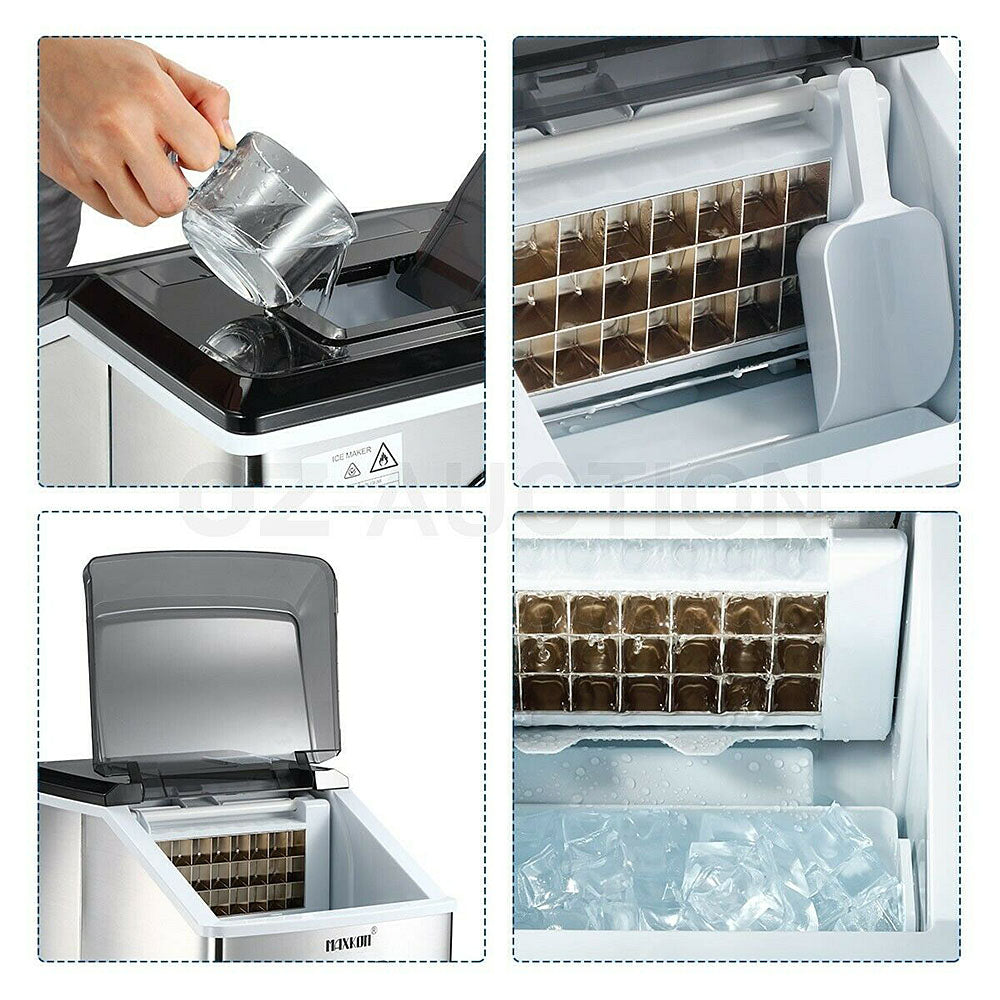 Mega 17 Kg Home Countertop Ice Maker. Stainless Steel