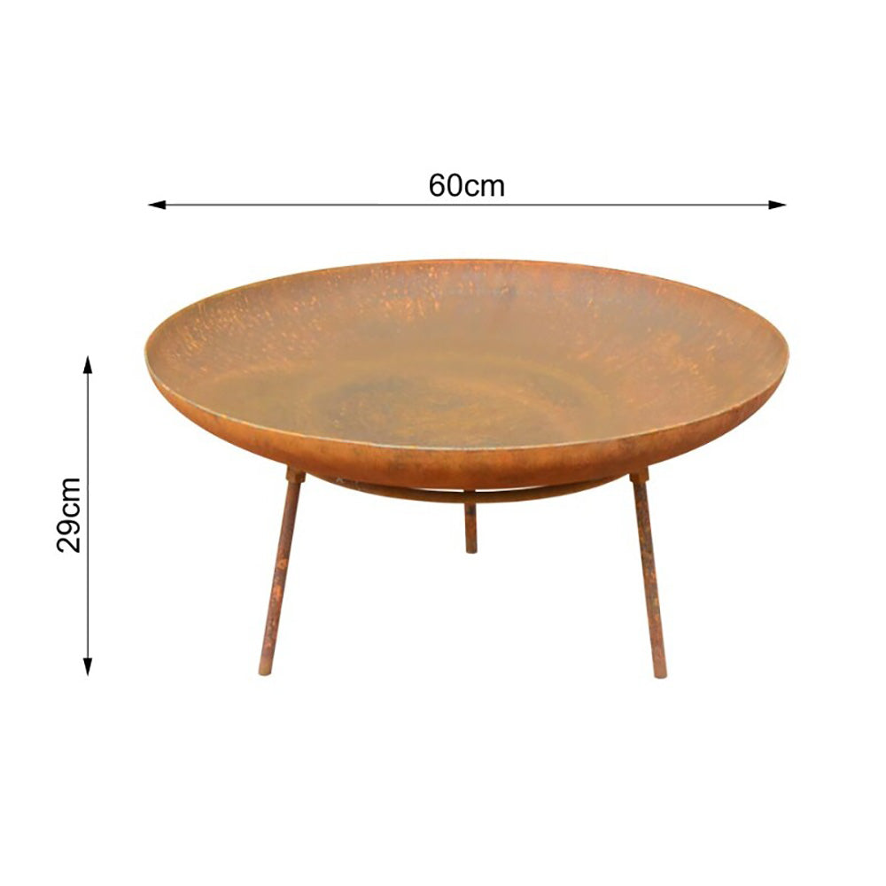 Trapani 60cm Diameter Antique Rust Fire Pit