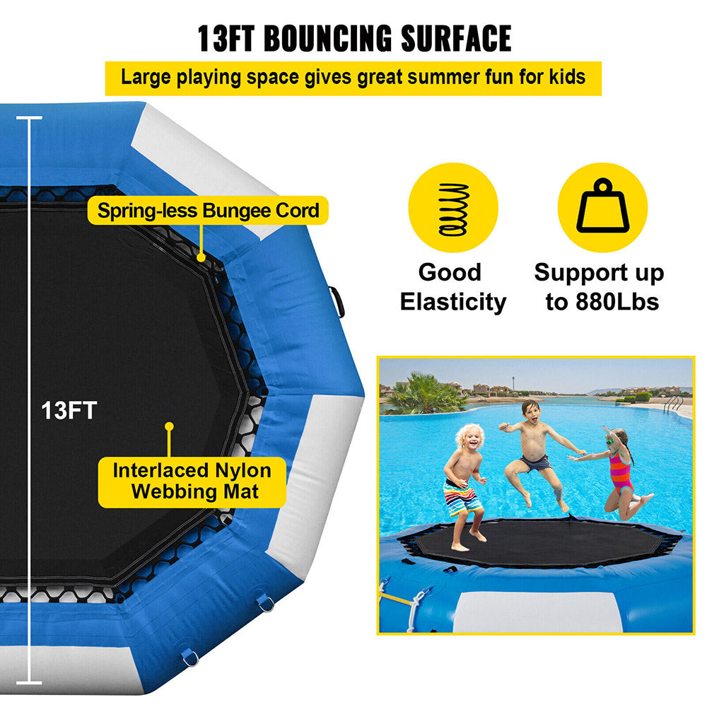 GoodTimes 4m Inflatable Water Trampoline/Floated w/ Ladder