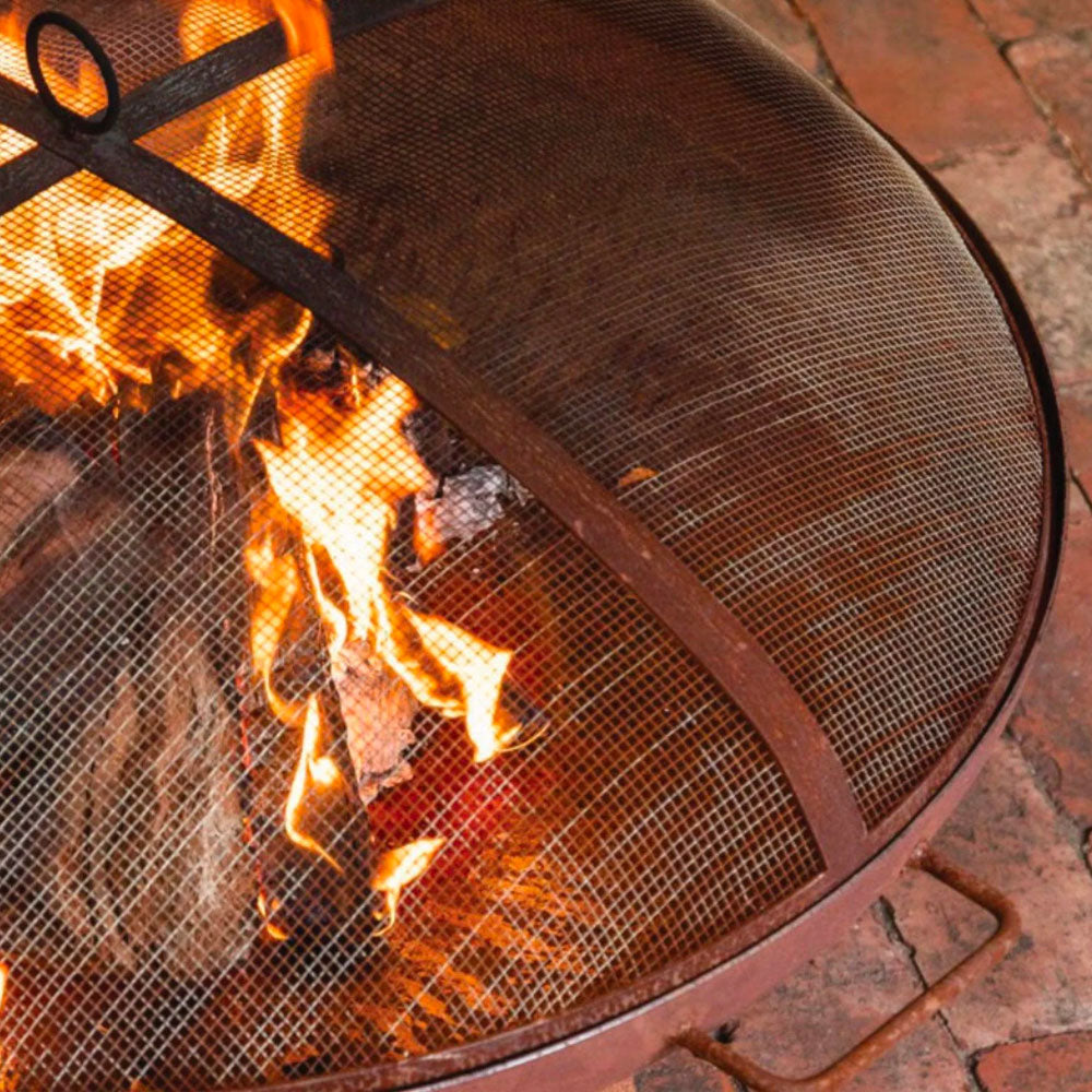 Freya Mesh-Lidded Rustic Fire Pit