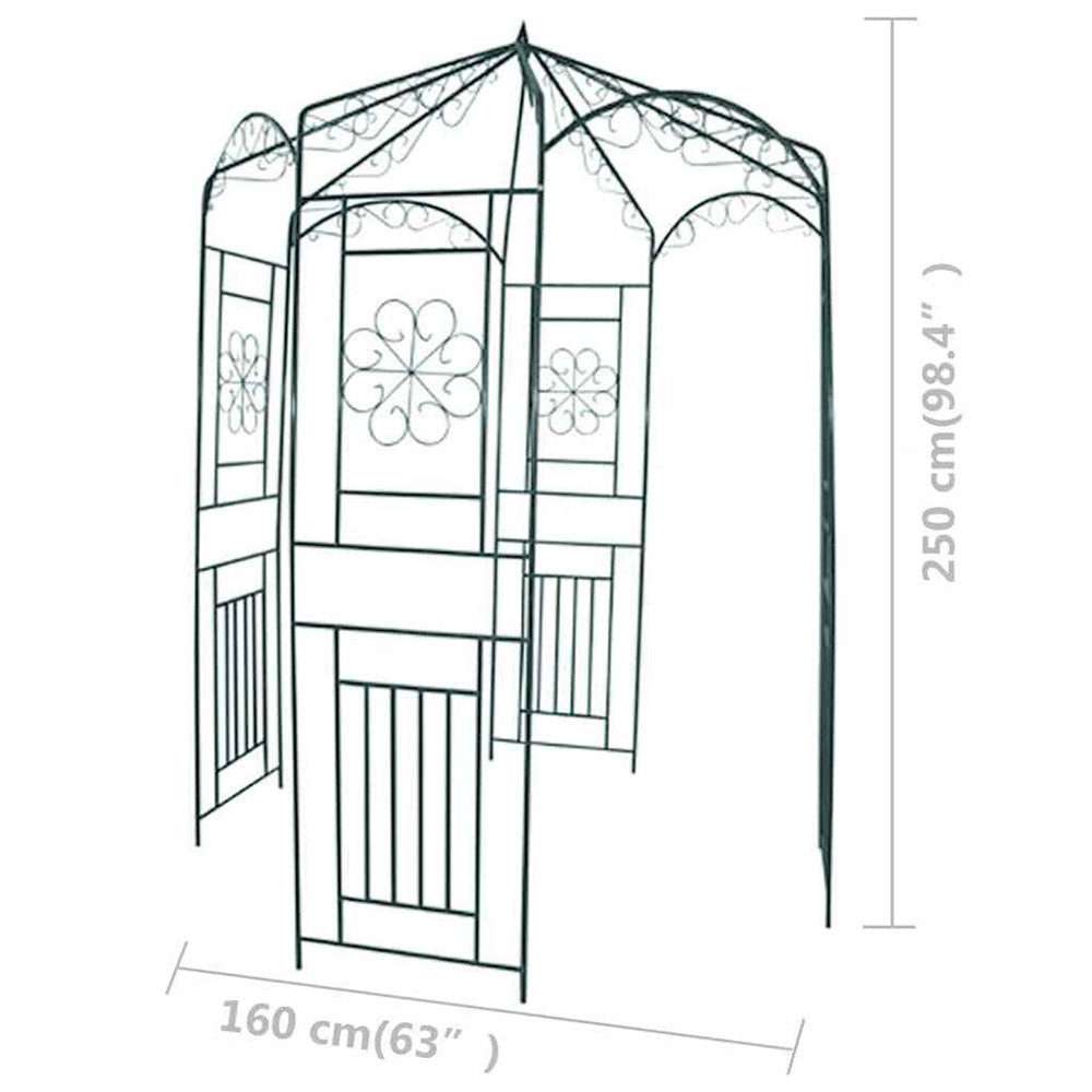 Morelo Wrought Iron Garden Arch - 250cm High, 160cm Wide