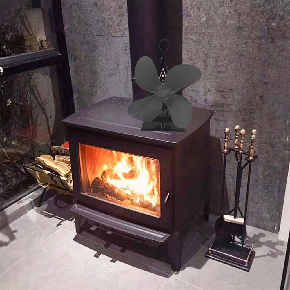 4-Blade Heat-Powered Stove Fan for Wood Burner