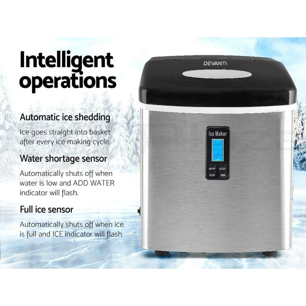 3.2L InStyle Portable Benchtop Ice Cube Maker  - Black or Grey