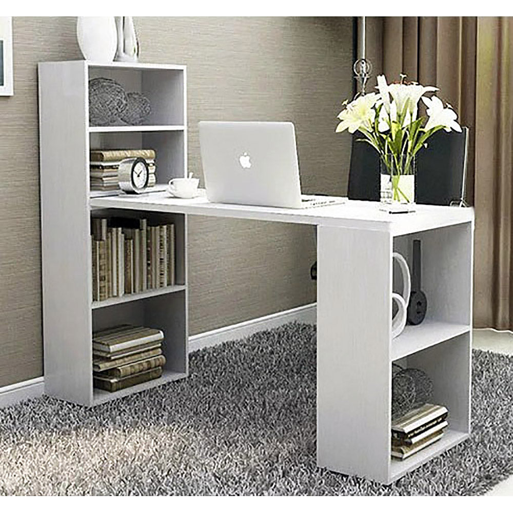 Revel Workstation/Computer Desk with 6 Storage Shelves