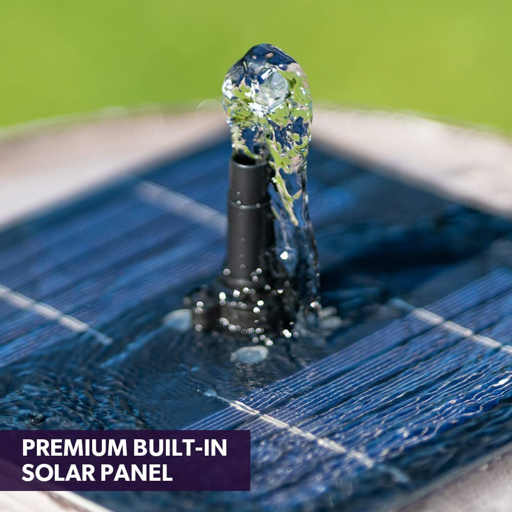 Belluno Solar Powered Fountain/Bird Bath with Lighting