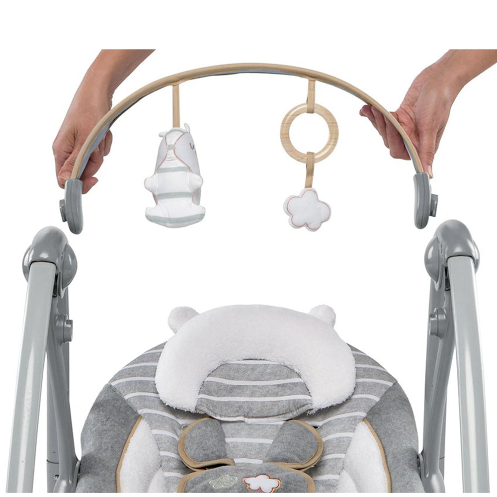 Portable Baby Sling-Swing - 5 Speeds, 8 Melodies, 3 Nature Sounds - Deluxe Home Delight