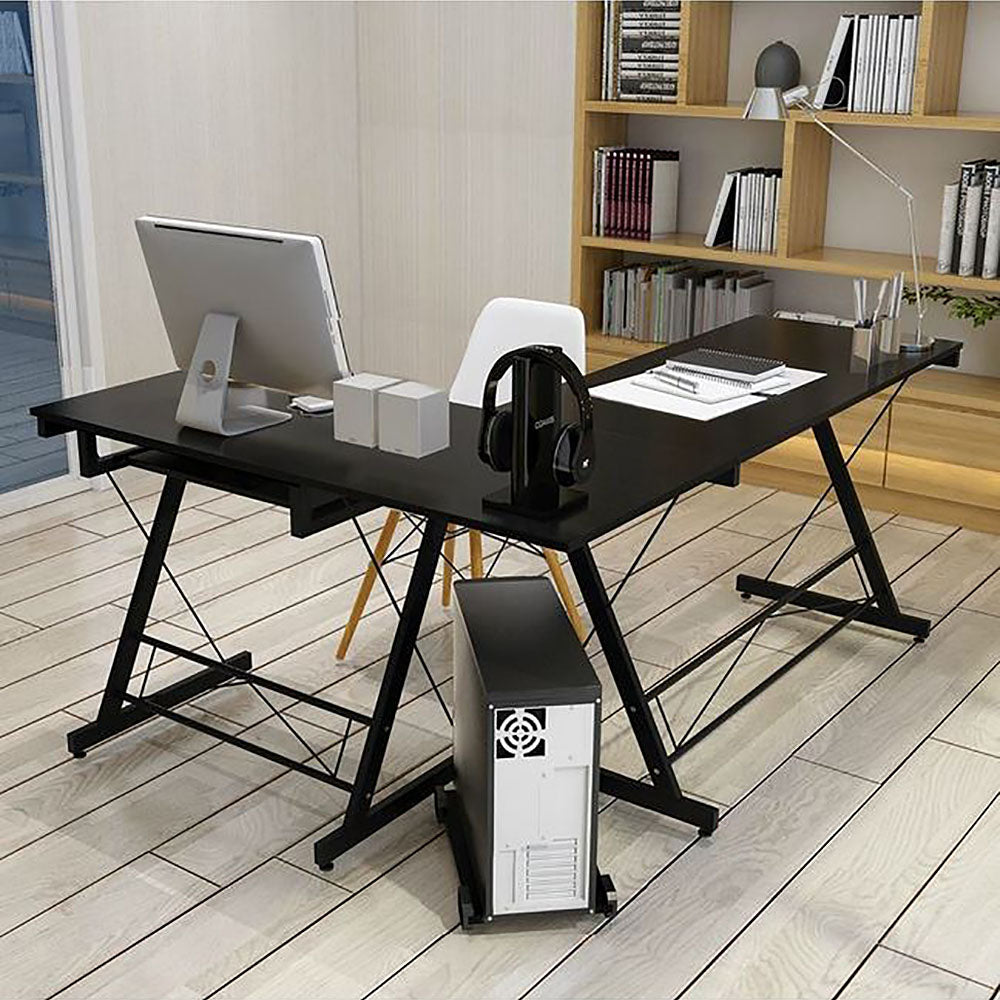 Freedom Corner Computer Desk - Double Workstation - 3 Cols - Deluxe Home Delight