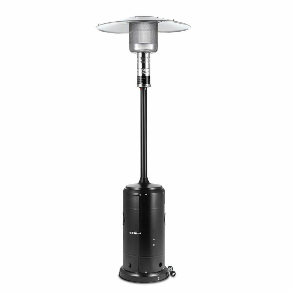 Silva Portable Gas Patio Heater - Black with Silver - Deluxe Home Delight