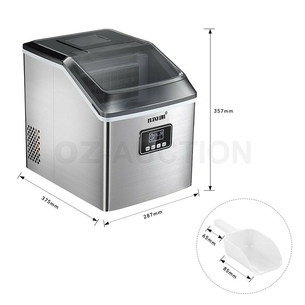 Mega 17 Kg Home Countertop Ice Maker. Stainless Steel