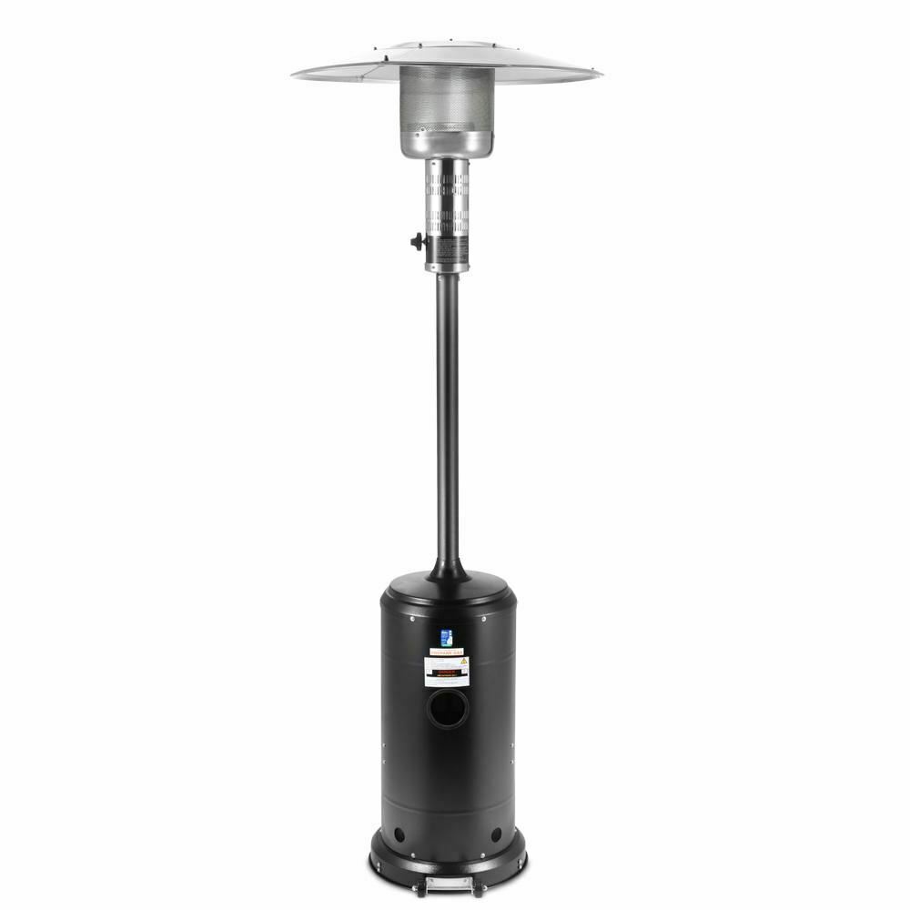 Silva Portable Gas Patio Heater - Black with Silver - Deluxe Home Delight