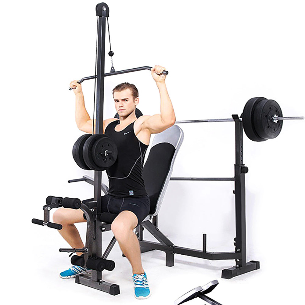 WorkMe! 6 In 1 Multi-Station Home Gym w/Bench Press & Pull Down