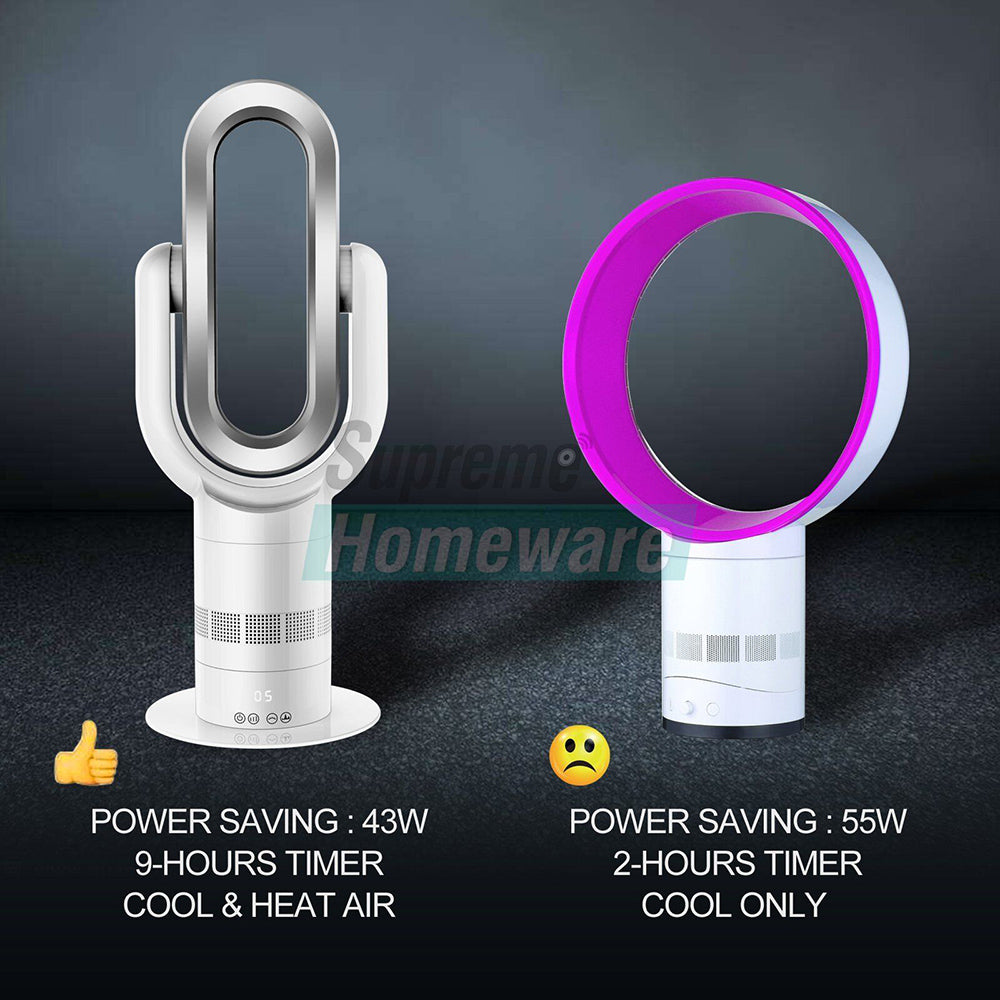 Savante Warm & Cool Bladeless Fan w/Remote Control & 9h Timer