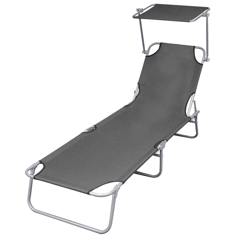 Brava! Folding Sun Lounger with Canopy - 6 Colours