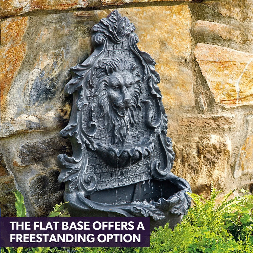 Jungle King Solar-Powered Fountain - Wall Mount or Freestanding