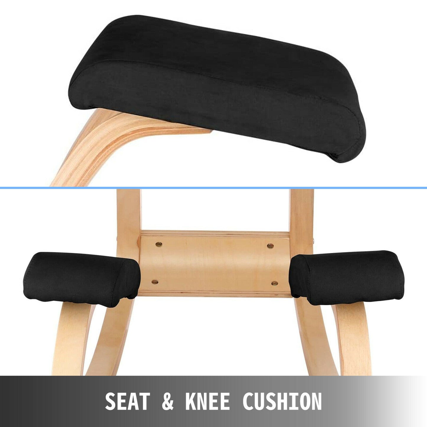 FitHealthy Ergonomic Wood Kneeling Chair W/ Cushion