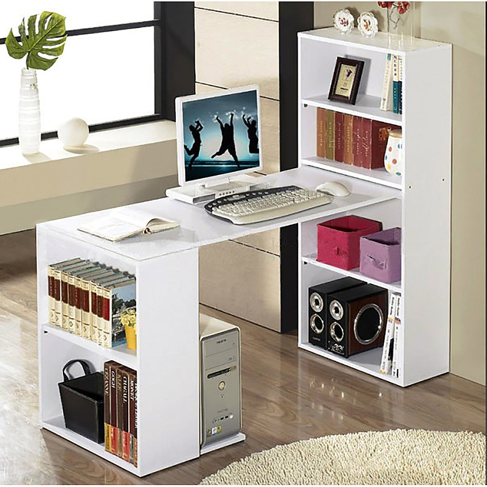 Revel Workstation/Computer Desk with 6 Storage Shelves