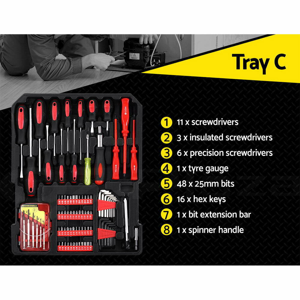 Handyman Tool Box Kit on Wheels/Trolley Case DIY Toolkit - 816pcs