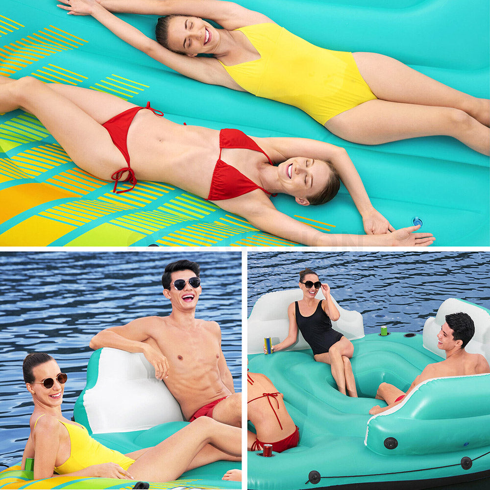 Sunny Days Inflatable Pool Lounge Island Float - up to 5 Adults