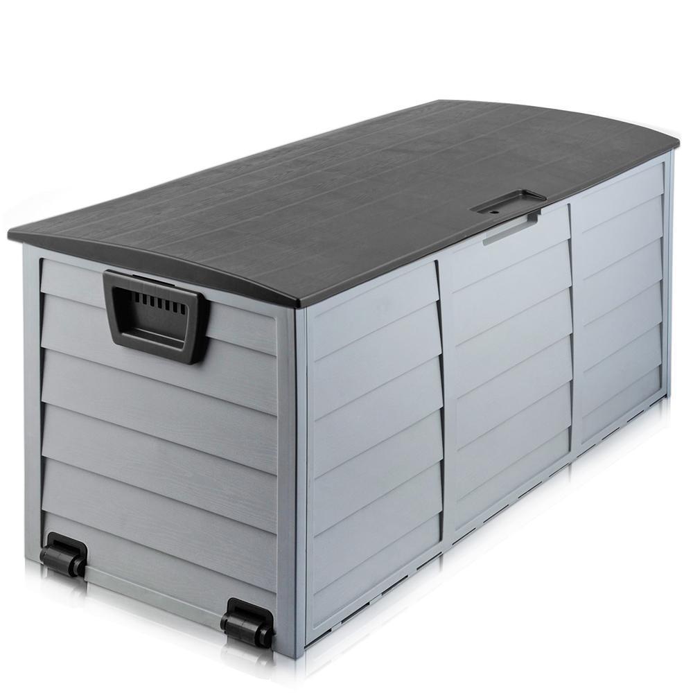 Storage Deck Box on Wheels for Outdoor Patio & Garden - Large 290L - Deluxe Home Delight