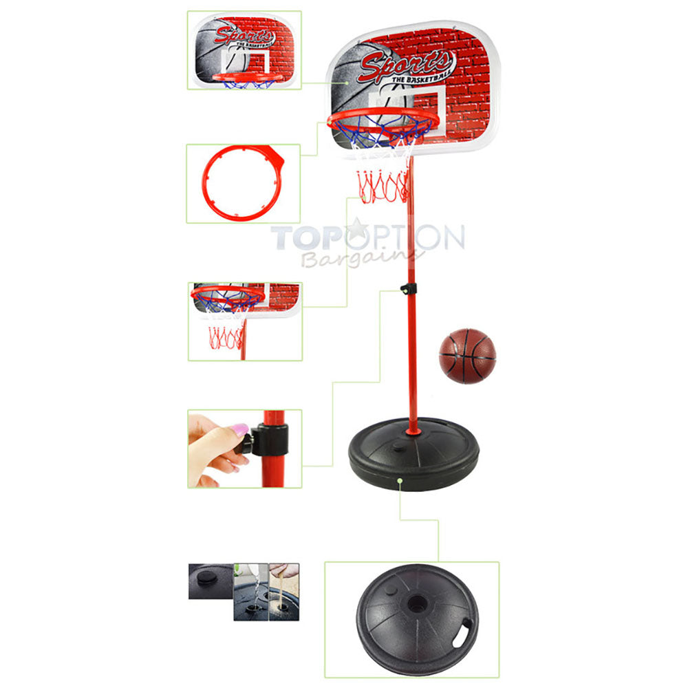 Kids Portable Adjustable Junior Basketball Hoop Set - 1.6m