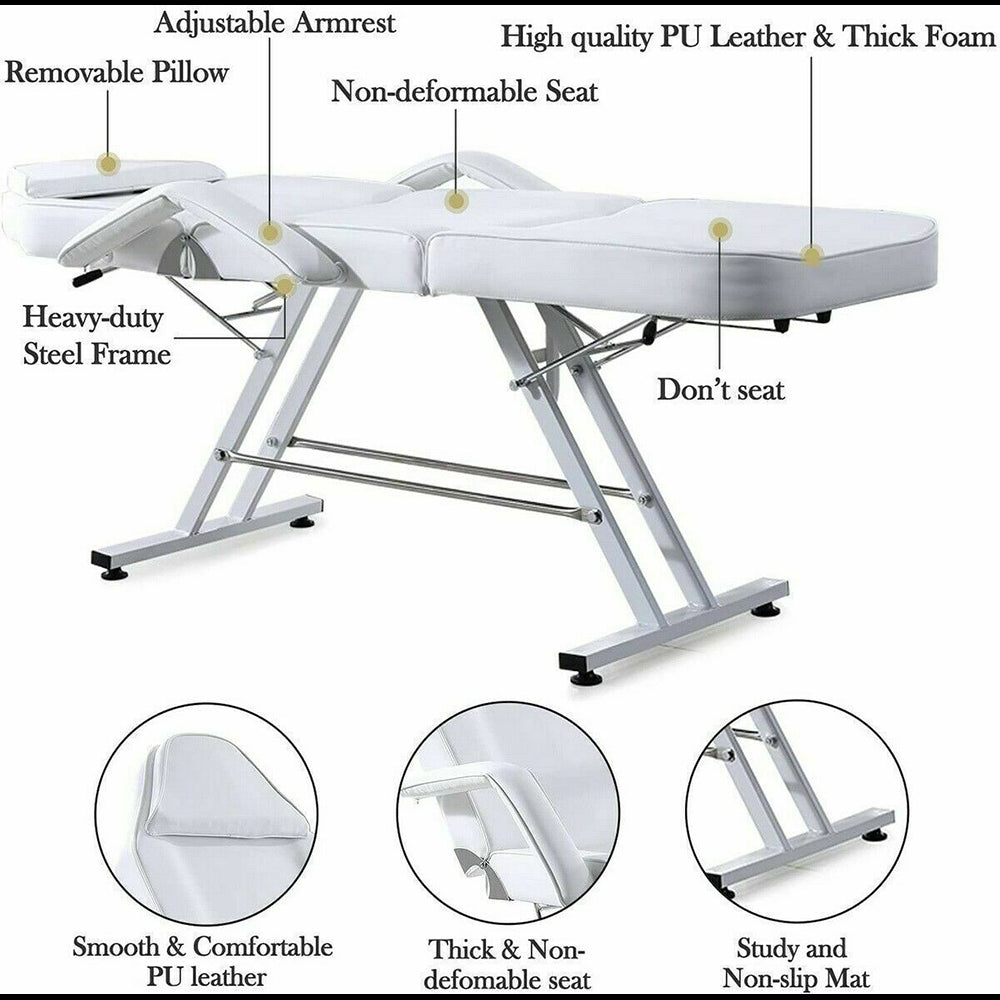 Massage Table/Beauty Bed w/Chair - 3 Fold w/Stool