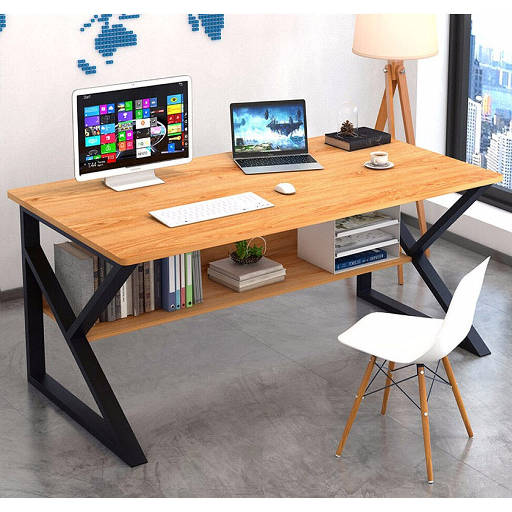 Motif  Wood & Metal Computer Desk with Shelf - 2 Sizes/3 Cols