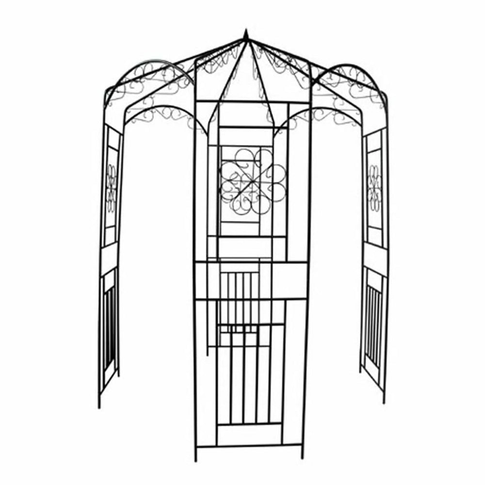 Morelo Wrought Iron Garden Arch - 250cm High, 160cm Wide